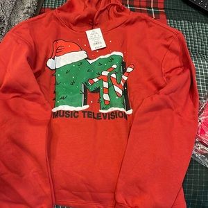 MTV Holiday hoodie sz Lg NWT